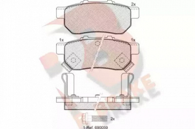 R BRAKE rb1024 -  Комплект тормозных колодок, дисковый тормоз